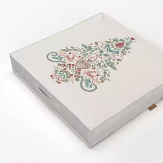 Bodenkissen Folk Christmas Tree beige