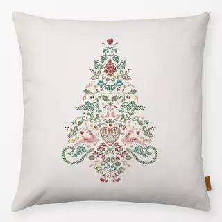 Kissen Folk Christmas Tree beige
