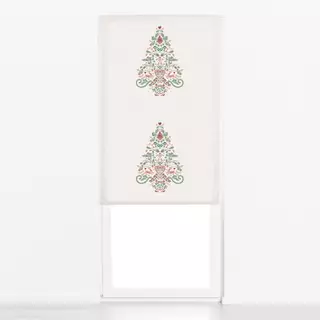 Raffrollo Folk Christmas Tree beige