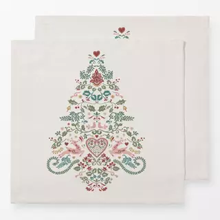 Servietten Folk Christmas Tree beige
