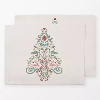 Tischset Folk Christmas Tree beige