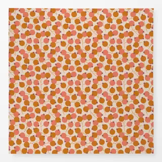 Tischdecke Beeren in Koralle und Braun
