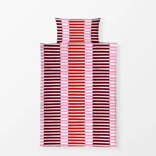 Bettwäsche Blütenpink Streifenmix