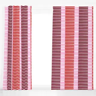 Dekovorhang Blütenpink Streifenmix