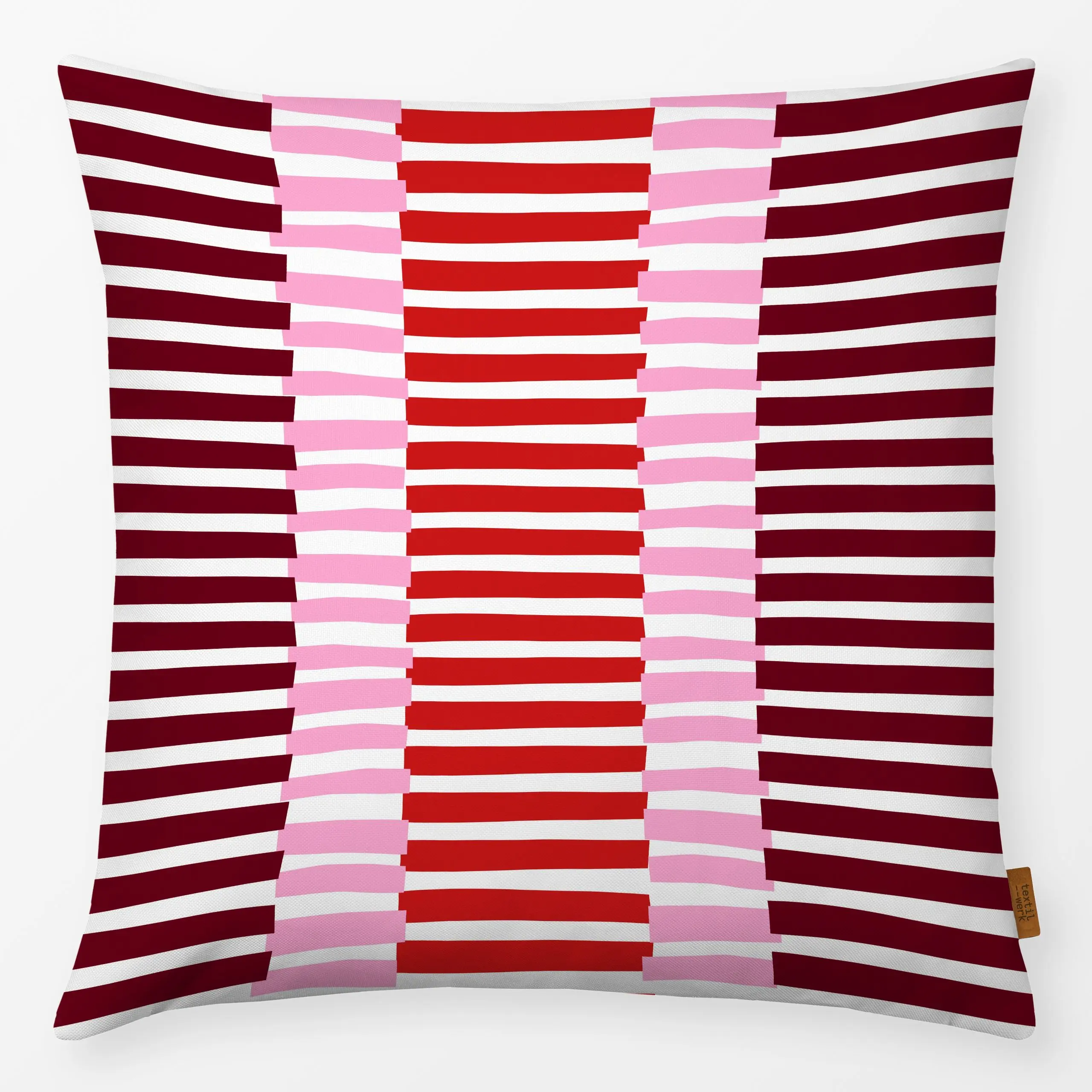 Kissen Blütenpink Streifenmix - Symbole & Muster - von „Lisa Jasmin Bauer"; Streifen, gestreift, Streifenmuster
