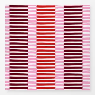 Tischdecke Blütenpink Streifenmix