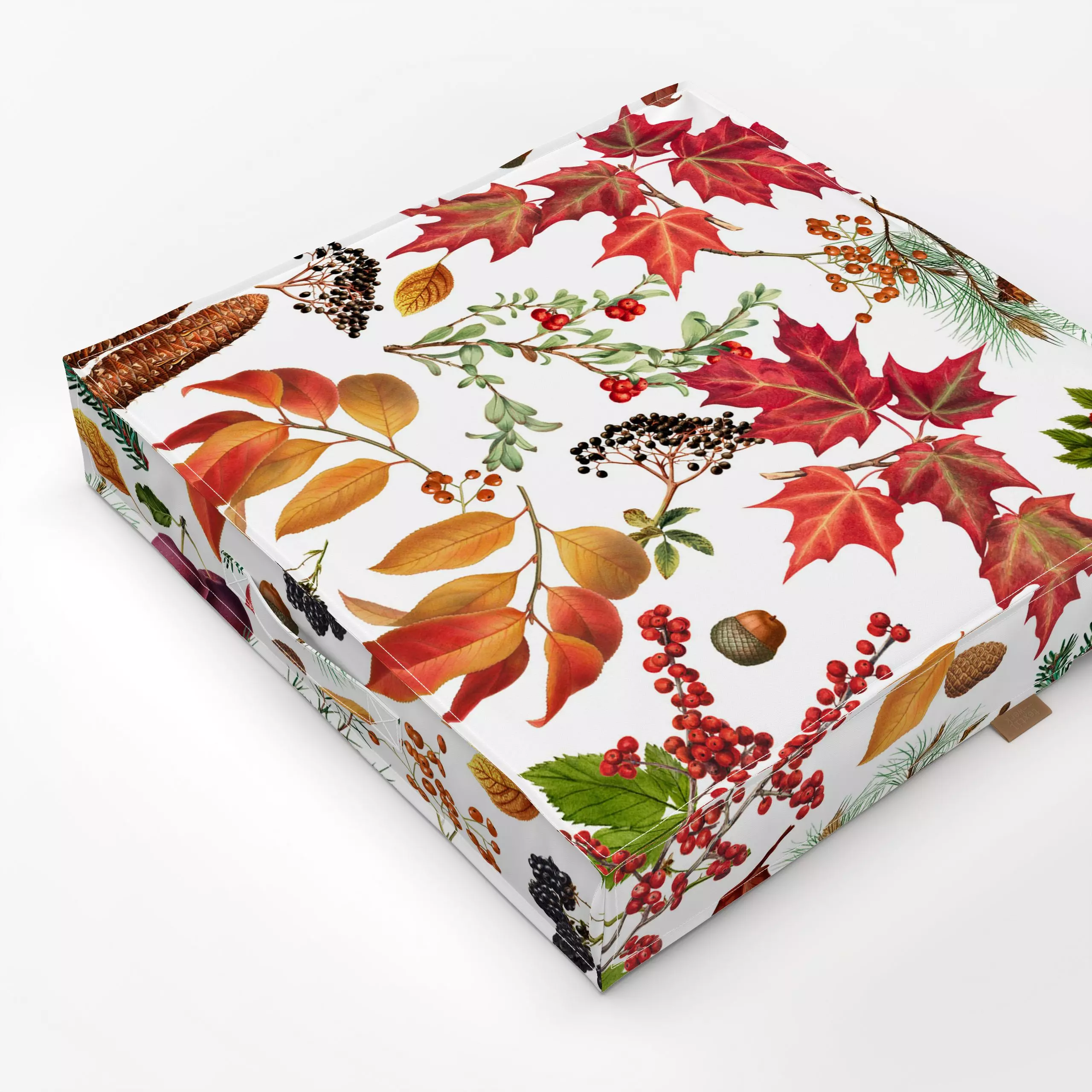 Bodenkissen Goldener Herbst 3 - Blumen & Florales, Herbst - von „Andrea Haase"; Natur, Pflanzen, Beeren, Wald, botanik, rot,...