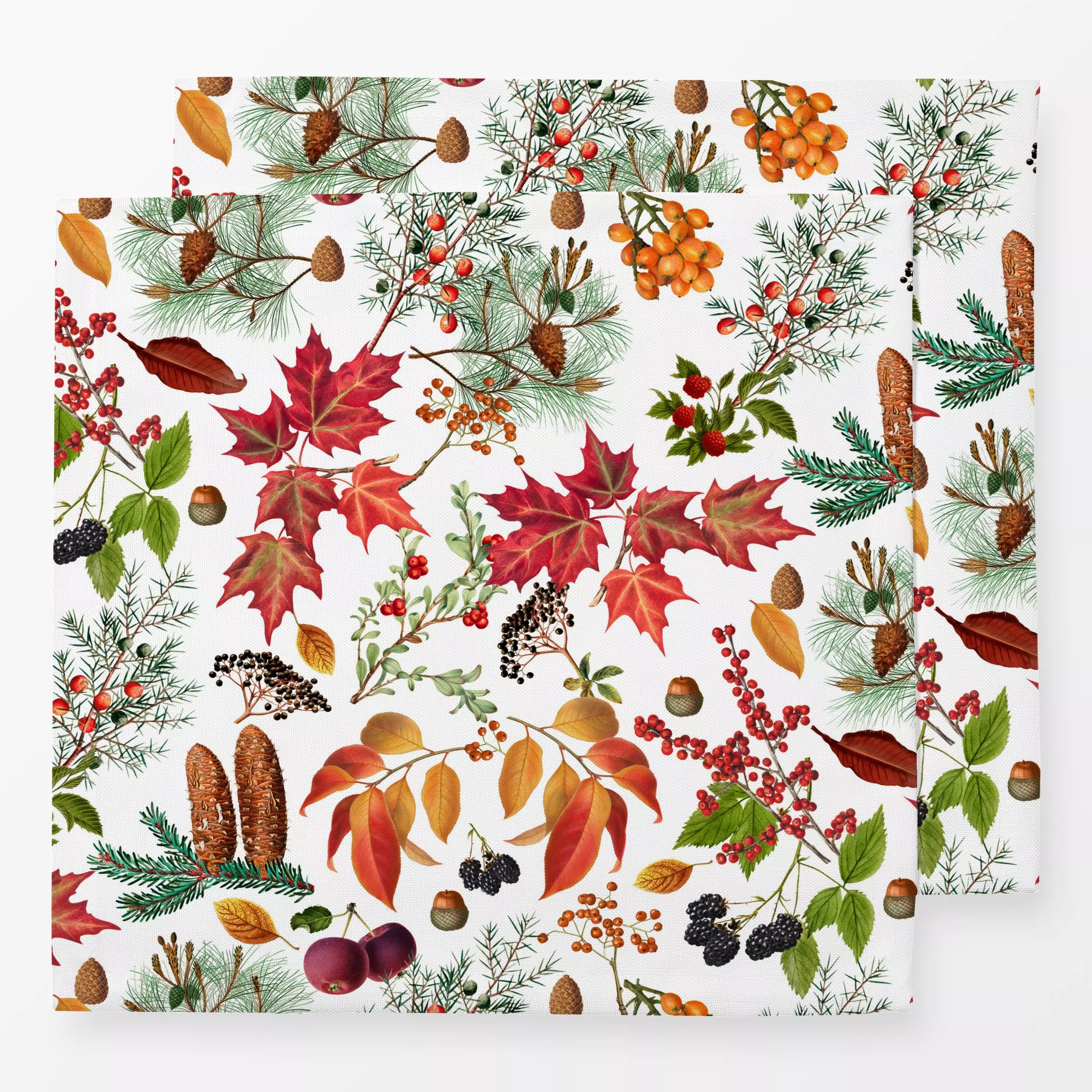 Servietten Goldener Herbst 3 - Blumen & Florales, Herbst - von „Andrea Haase"; Natur, Pflanzen, Beeren, Wald, botanik, rot, ...