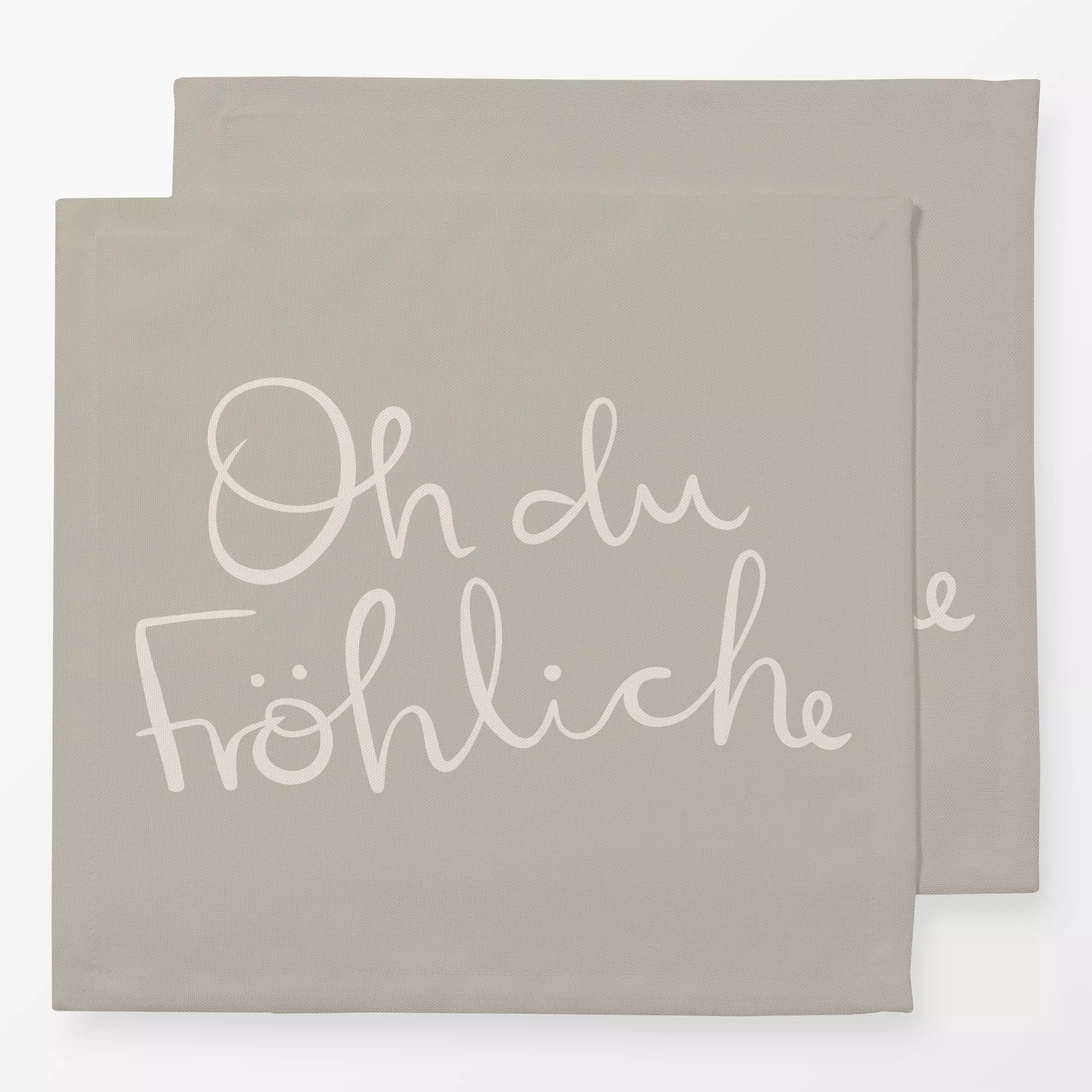 Servietten Oh du Fröhliche beige - Sprüche & Schriftzüge, Weihnachten - von „Studio Kesse"; Weihnachten, typografie, weihnac...