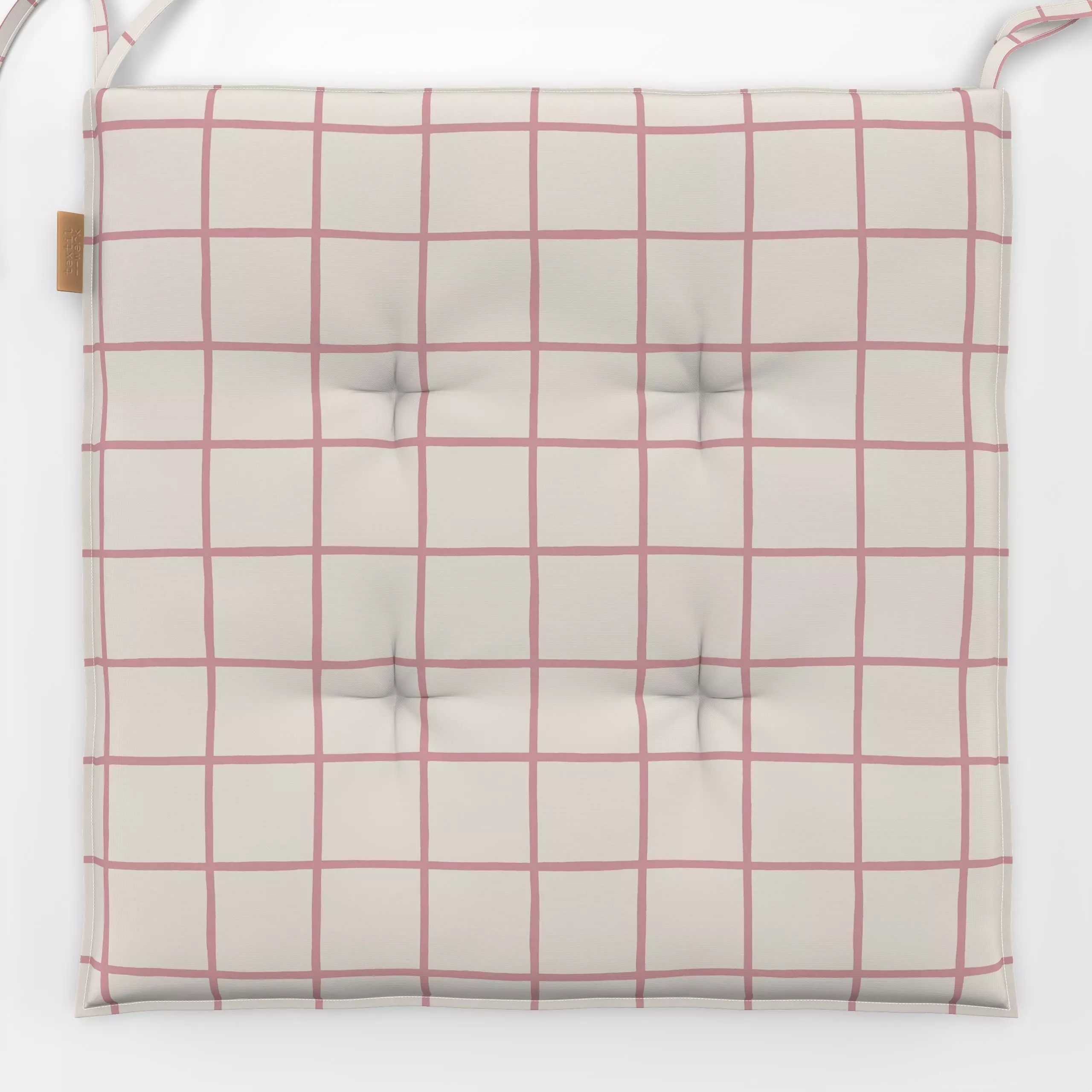 Sitzkissen Karo rosa - Frühling, Symbole & Muster, Ostern - von „Studio Kesse x petitsourirdesign"; Ostern, Karo, Scandi, la...
