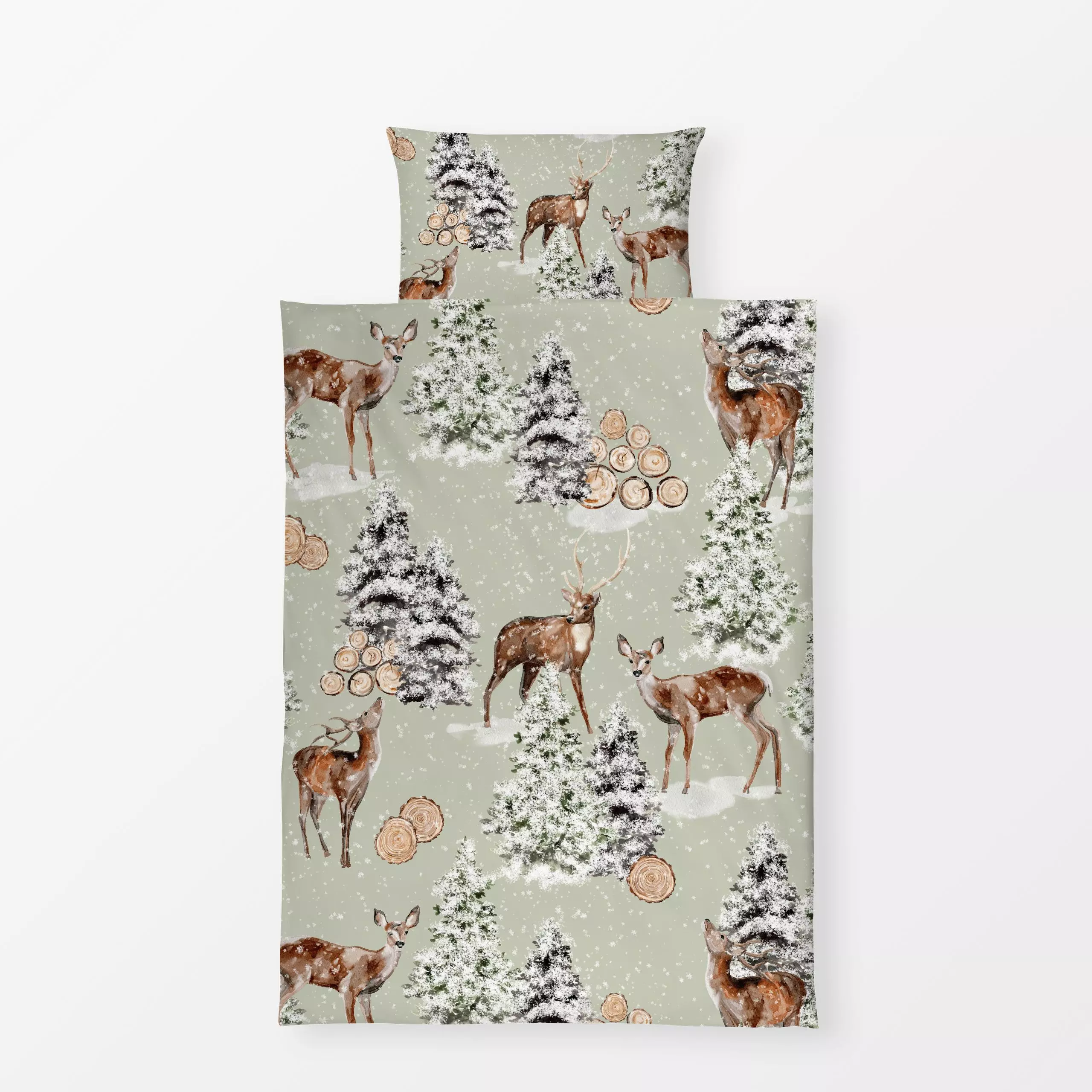 Bettwäsche Warten Auf Den Ersten Schnee - Kinderzimmer & Motive für Kinder, Tiere, Winter - von „Uta Naumann"; Muster, skand...