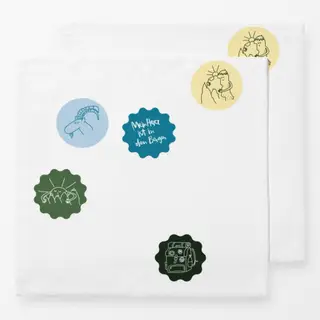 Servietten Bergsommer Aufnäher weiß