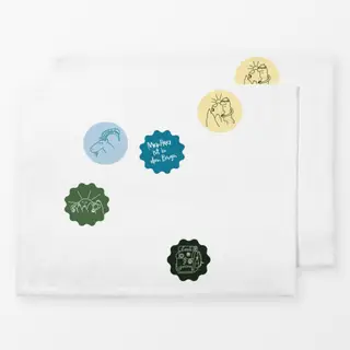 Tischset Bergsommer Aufnäher weiß