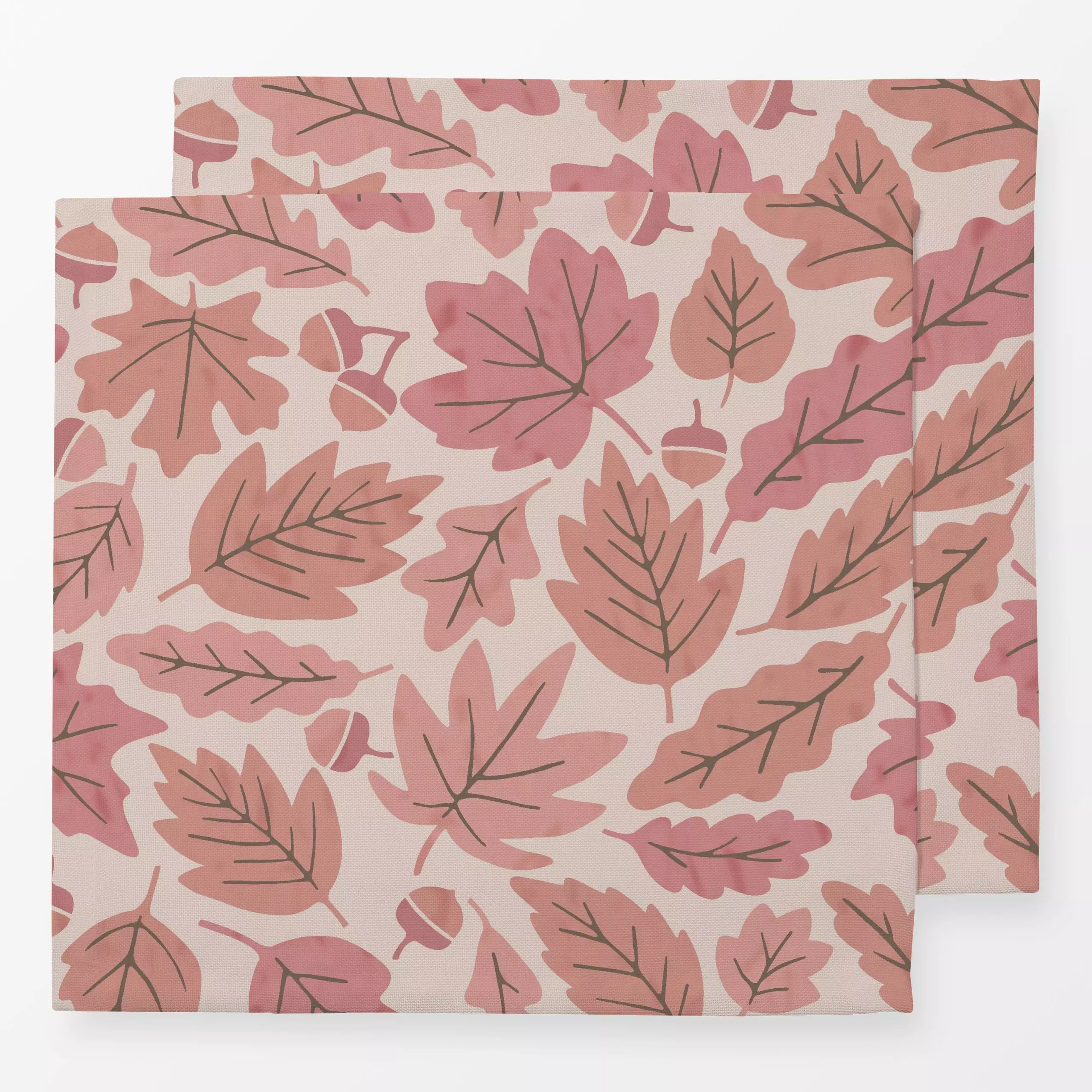 Servietten Herbstblätter Rosa - Herbst, Pflanzen & Botanik - von „Studio Kesse"; rosa, Blätter, Laub, Herbst, Herbstdeko, Ei...