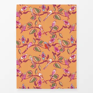 Geschirrtücher Bunte Vögel Orange