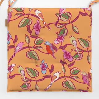 Sitzkissen Bunte Vögel Orange