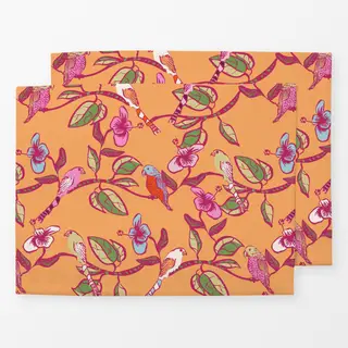 Tischset Bunte Vögel Orange