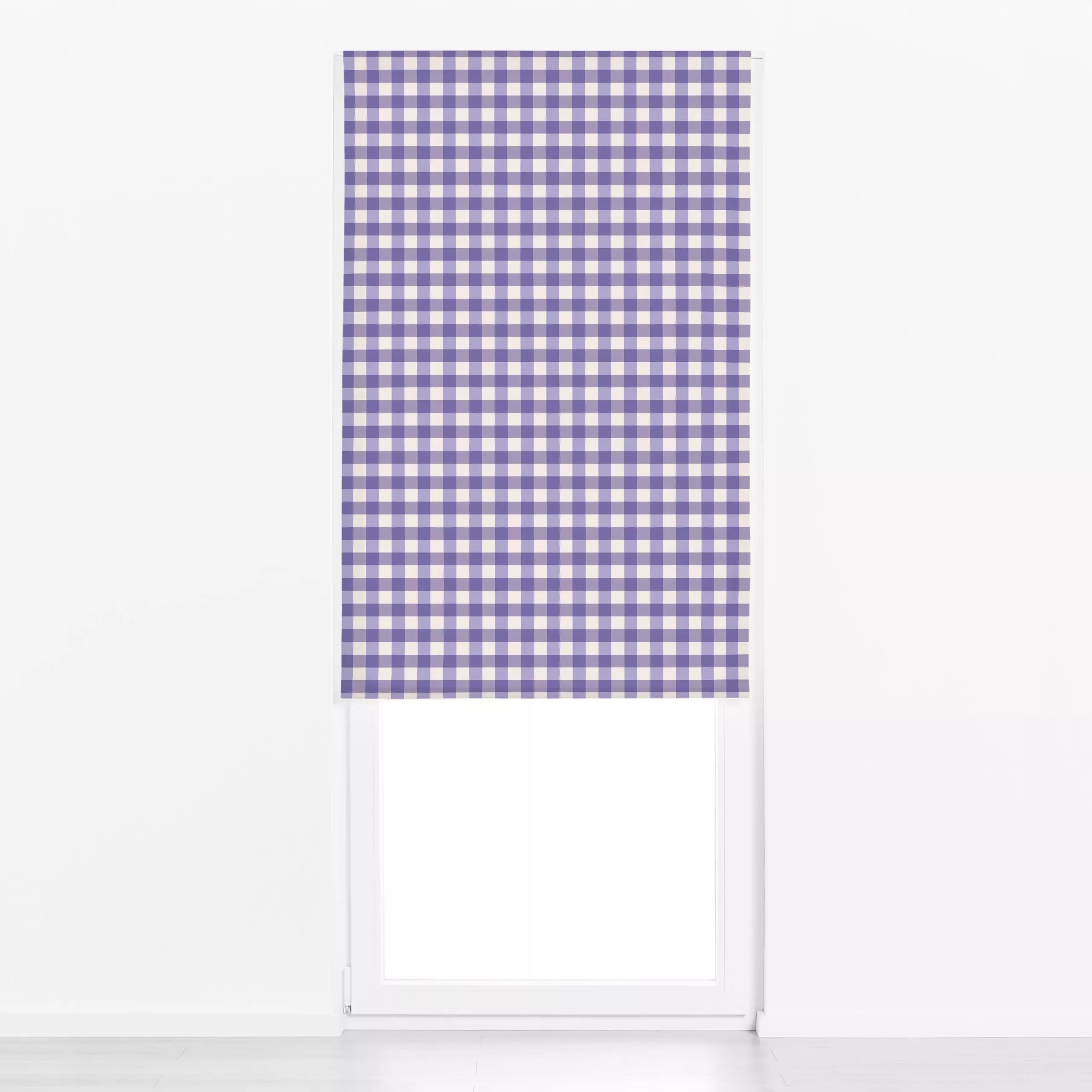 Raffrollo Gingham Lavender - Symbole & Muster - von „moDeern Design Studio"; Karo, Karos, gingham, lilac, vichy, Karomuster,...