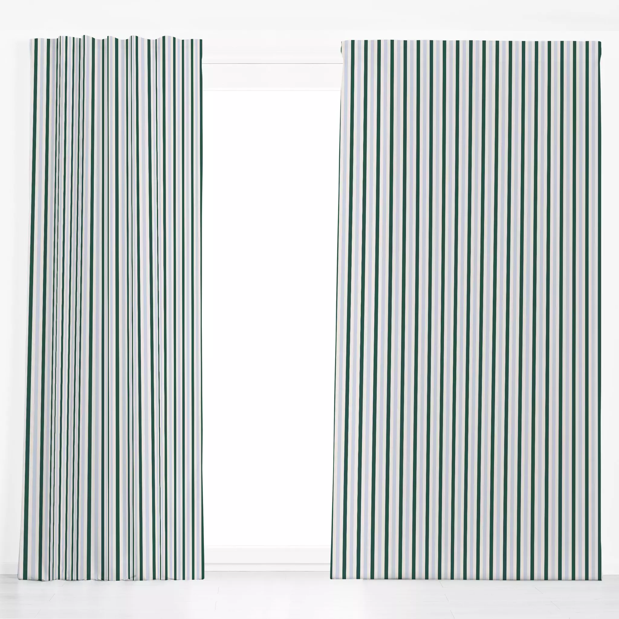 Dekovorhang Stripes Moosgrün Blaugrau Stripes Moosgrün Blaugrau