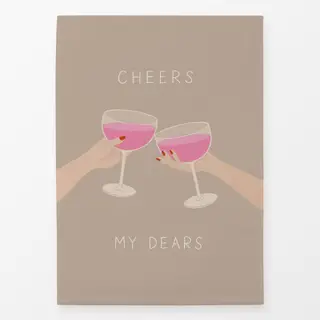 Geschirrtücher cheers dears beige pink