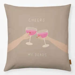 Kissen cheers dears beige pink