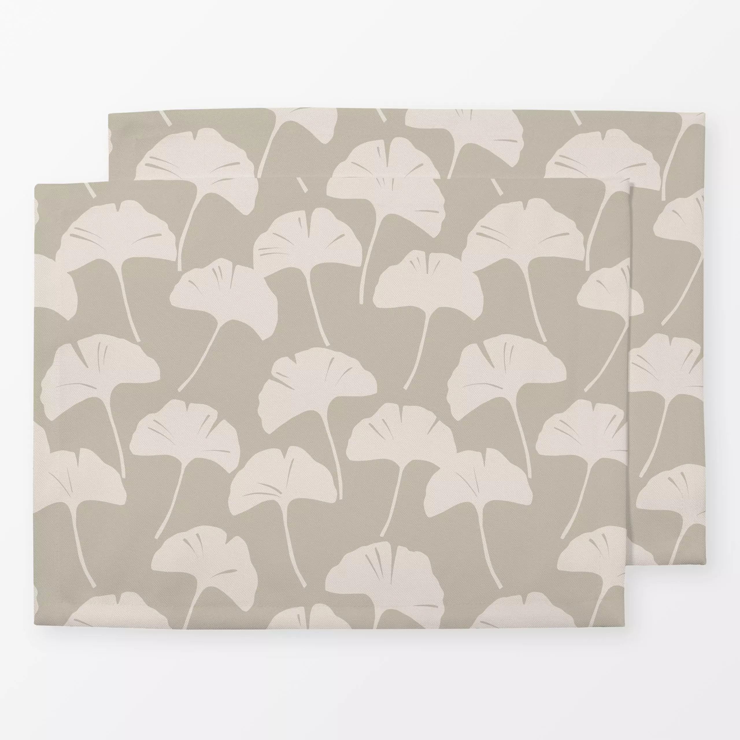 Tischset Gingko Blätter Beige - Herbst, Pflanzen & Botanik - von „Studio Kesse"; Blatt, Blätter, Laub, Herbst, Herbstdeko, h...