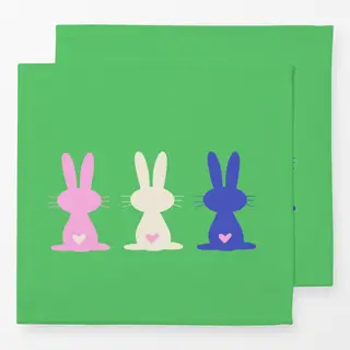 Servietten 3 Hasen mit herz