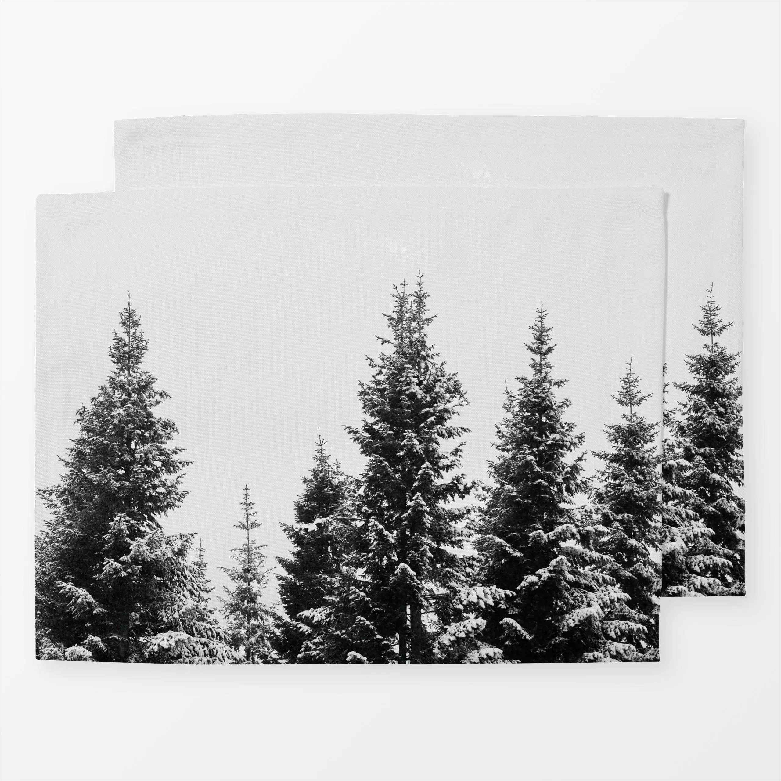 Tischset Snow Covered Trees - Natur & Landschaft, Winter - von „Mareike Böhmer"; Bäume, Schneeglöckchen, Tannenbaum, Weihnac...