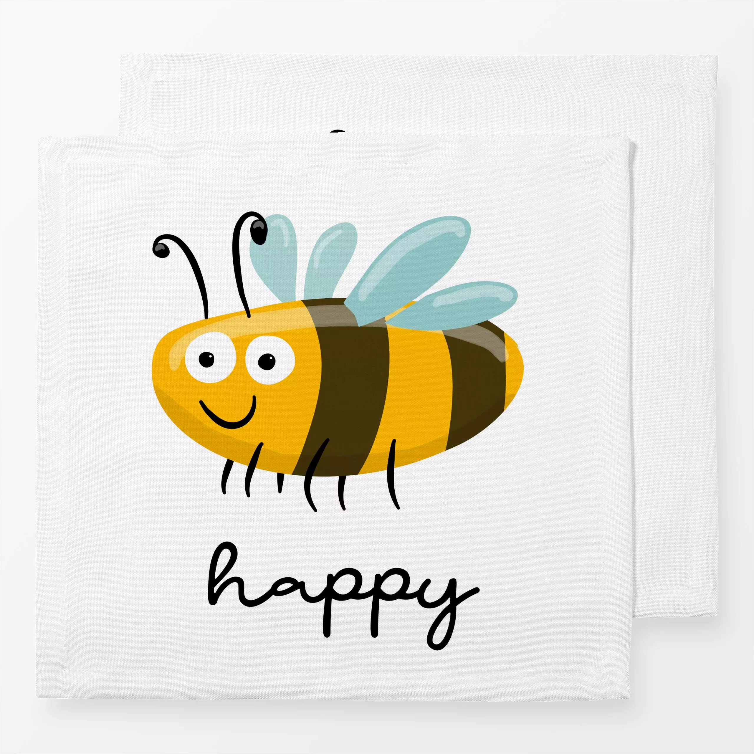 Servietten Bee happy - Kinderzimmer & Motive für Kinder, Tiere - von „Heyduda"; Illustration, Kinder, Tiere, niedlich, Biene...