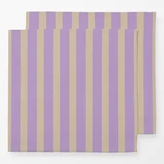Servietten Streifen lila und Beige