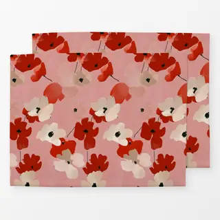 Tischset Red And White Flowers