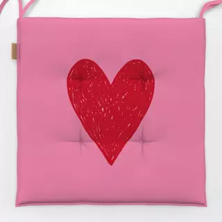 Sitzkissen Sketchy Herz Pink Rot