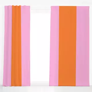 Dekovorhang Große Streifen rosa&orange