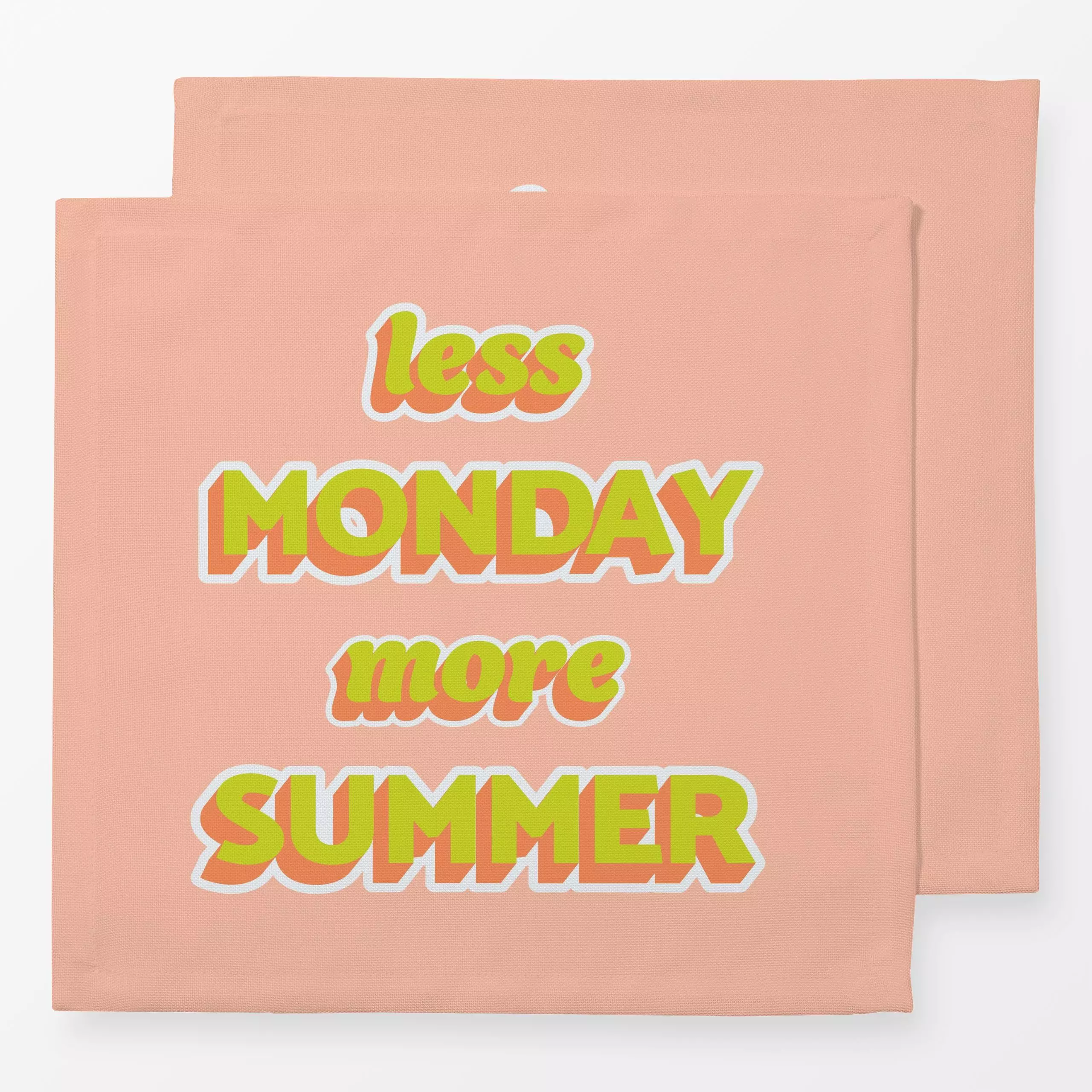Servietten less MONDAY more SUMMER - Sprüche & Schriftzüge, Symbole & Muster - von „Kantioler Design"; Limette, quote, Koral...