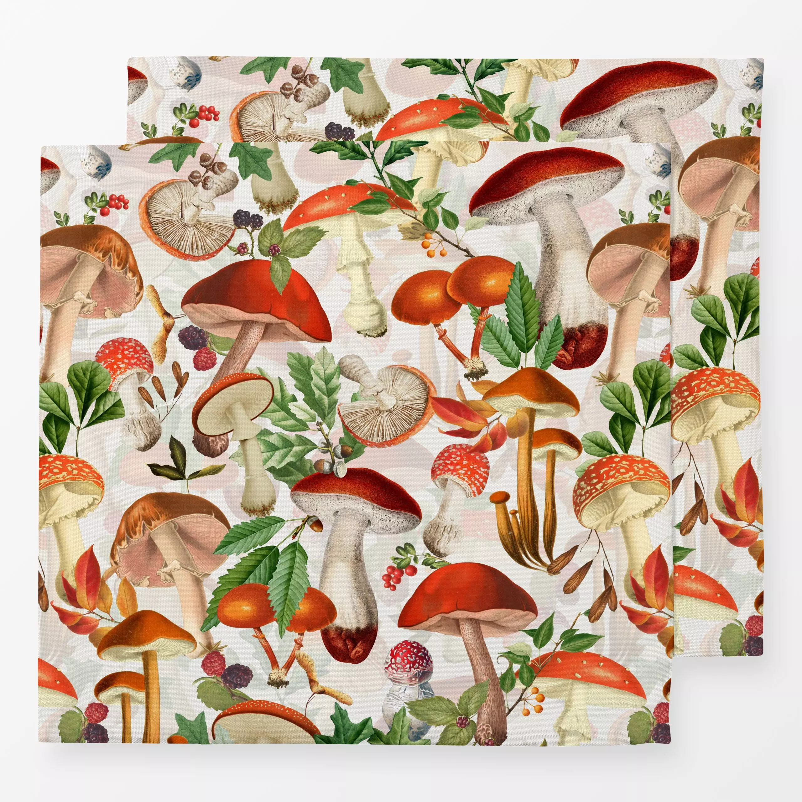 Servietten Pilz Tanz - Blumen & Florales, Retro & Vintage - von „Uta Naumann"; Muster, Natur, Garten, Wald, Herbst, landhaus...