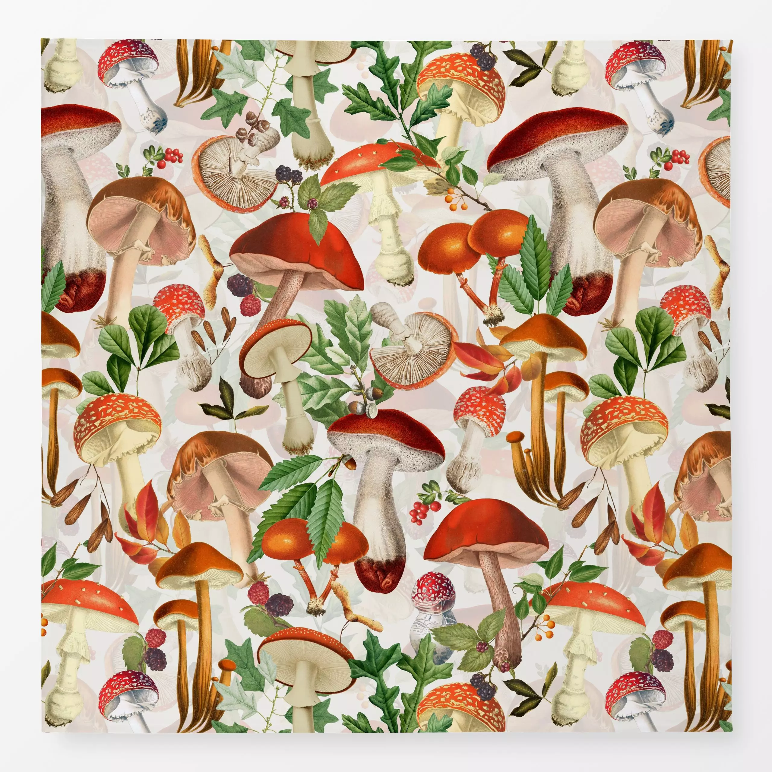 Tischdecke Pilz Tanz - Blumen & Florales, Retro & Vintage - von „Uta Naumann"; Muster, Natur, Garten, Wald, Herbst, landhaus...