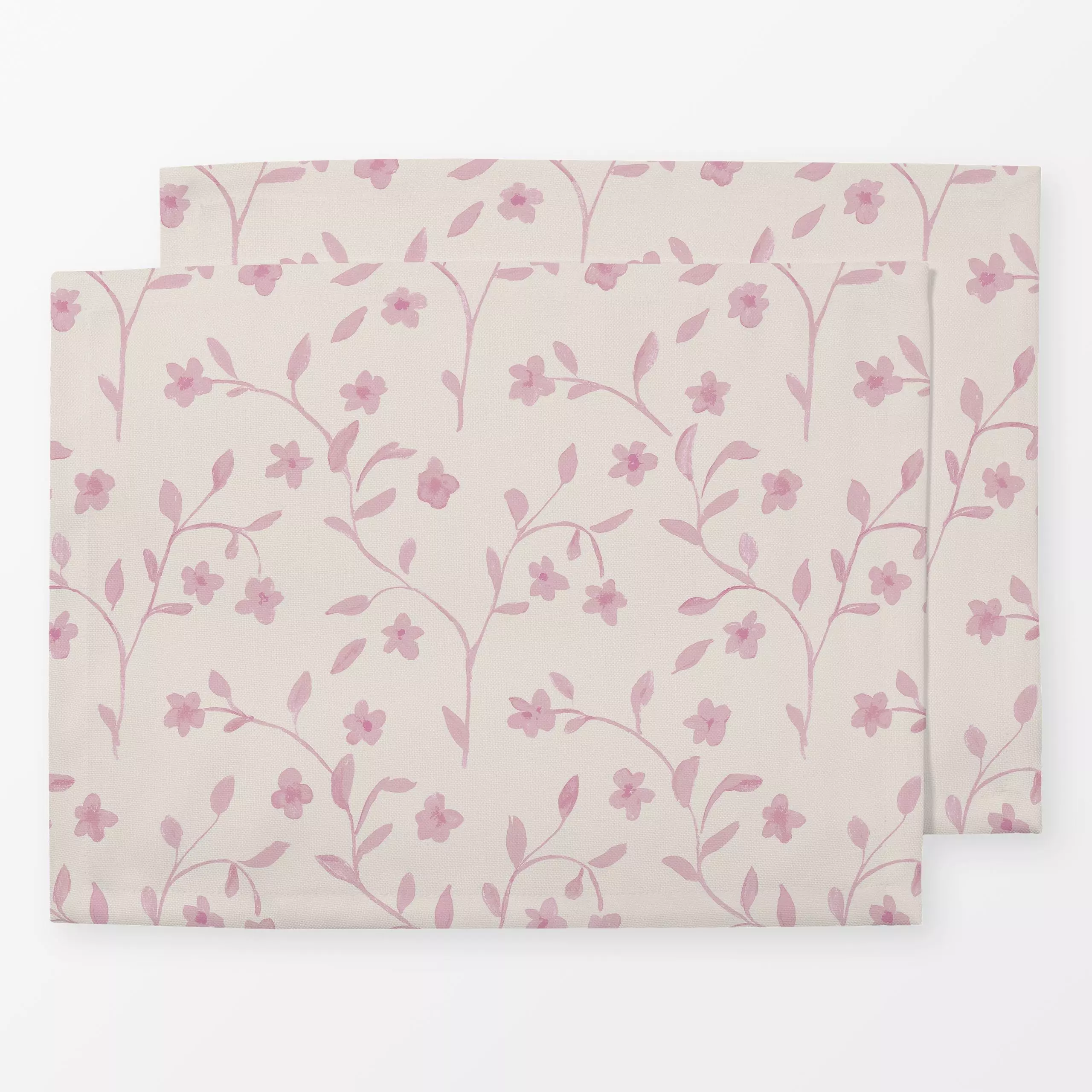 Tischset Blumen Ranken rosa, Blumen, gemustert, von Studio Kesse