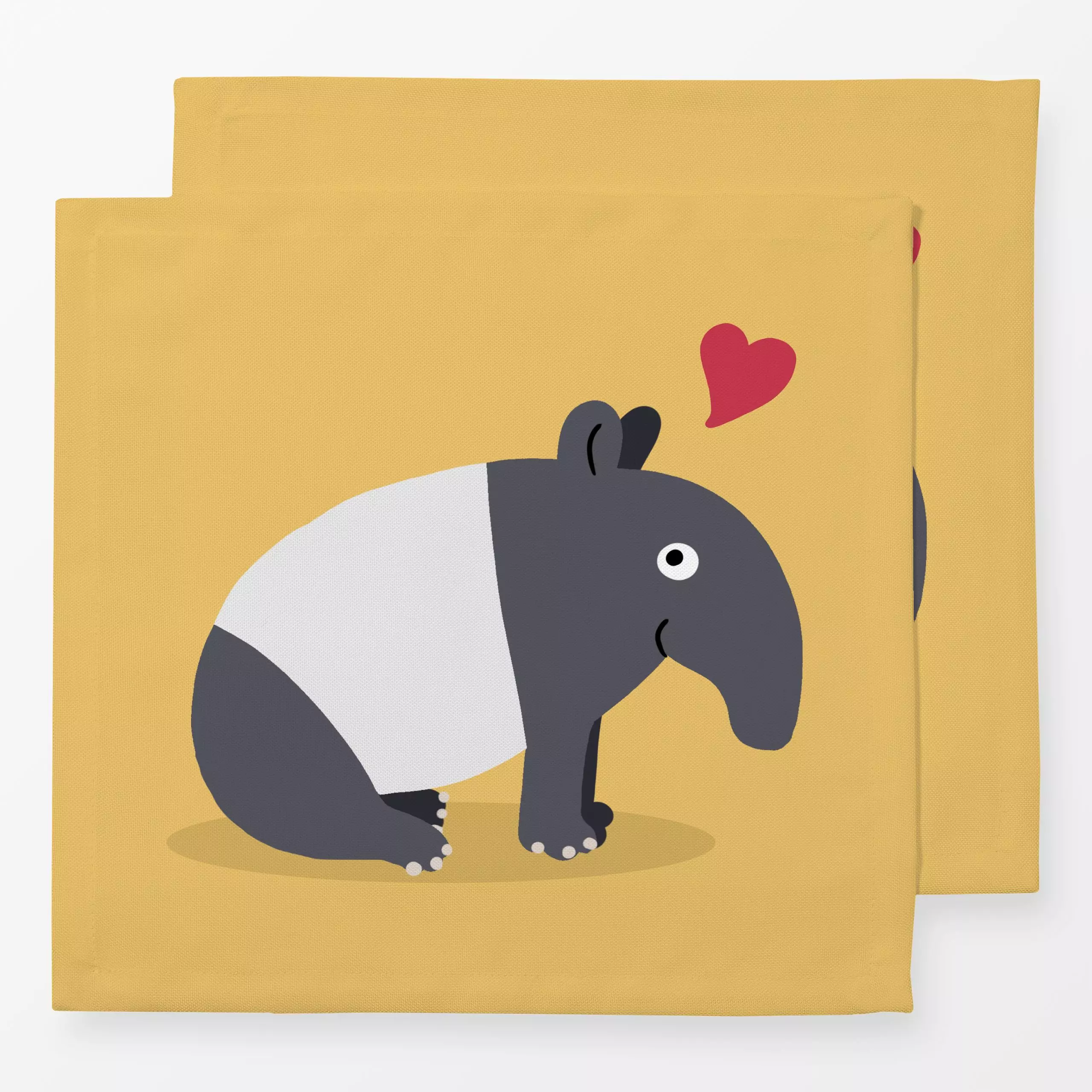 Servietten Kuscheltapir - Kinderzimmer & Motive für Kinder, Tiere - von „Julia Reyelt"; minimal, Kinder, Herzen, Minimalismu...