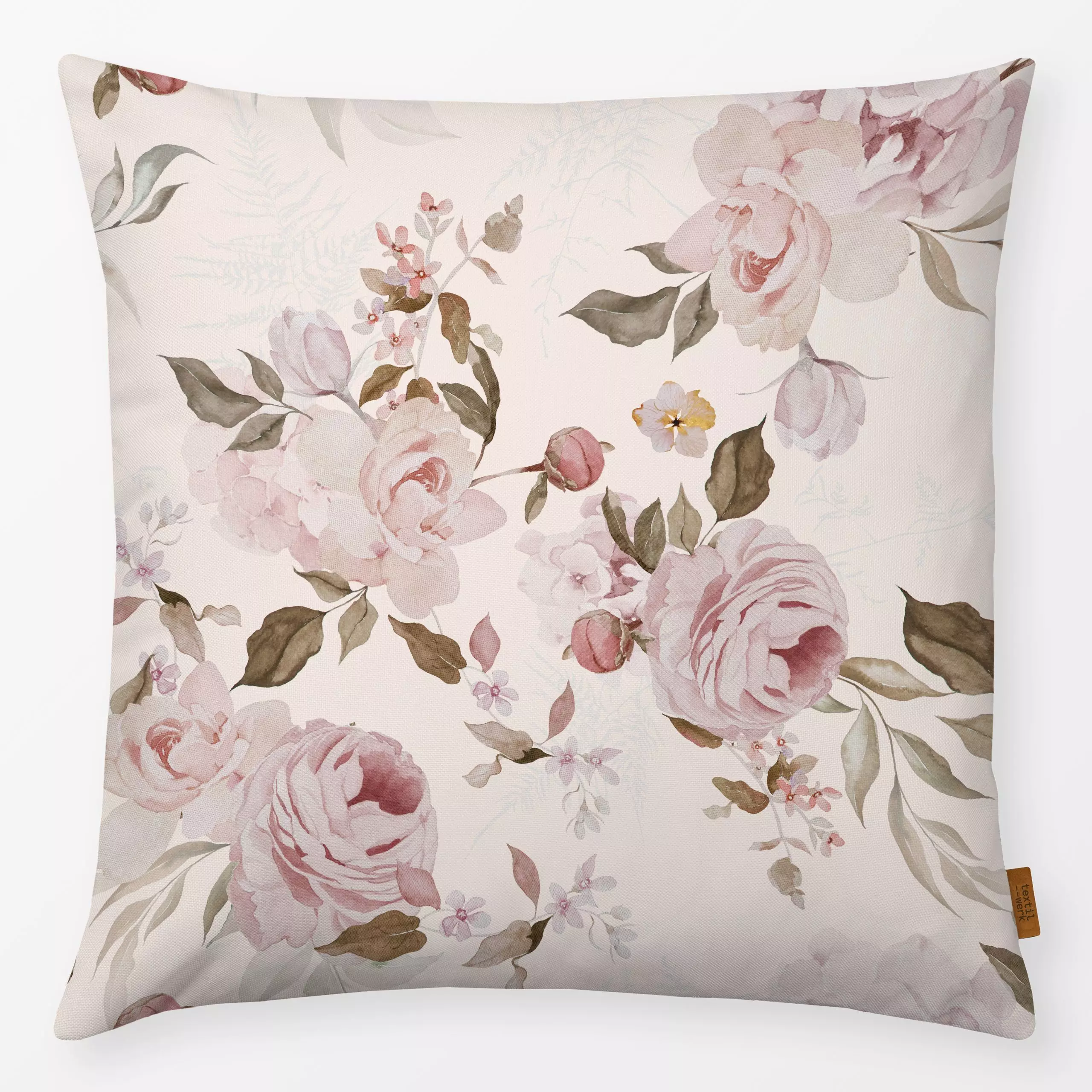 Kissen Sommer Vintage Rosen Blush - Blumen & Florales, Pflanzen & Botanik - von „Uta Naumann"; boho, Muster, Blumen, Rosen, ...