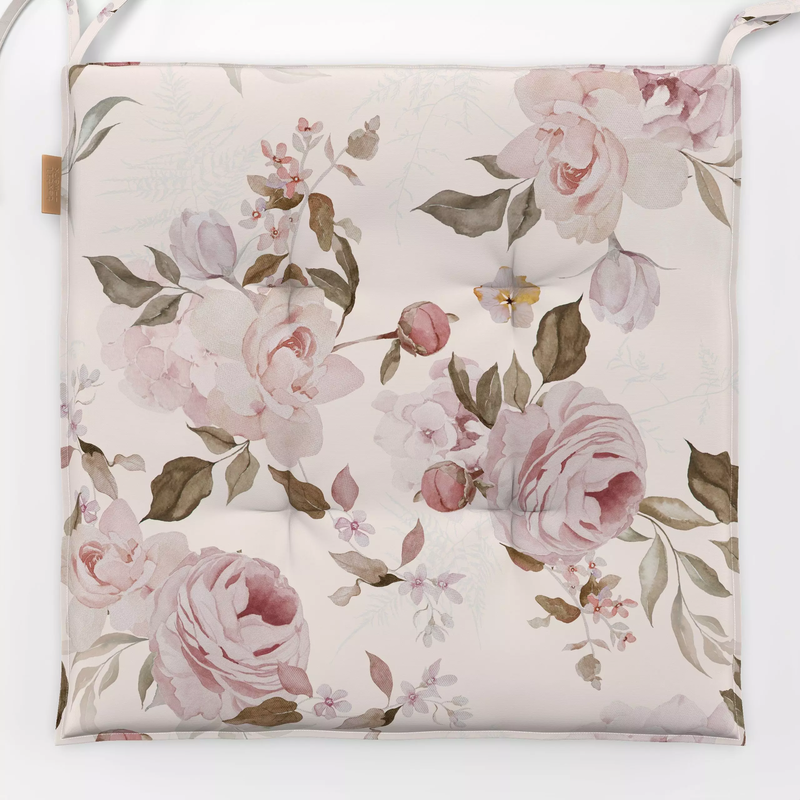 Sitzkissen Sommer Vintage Rosen Blush - Blumen & Florales, Pflanzen & Botanik - von „Uta Naumann"; boho, Muster, Blumen, Ros...