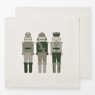 Servietten Nussknacker dunkelgrün