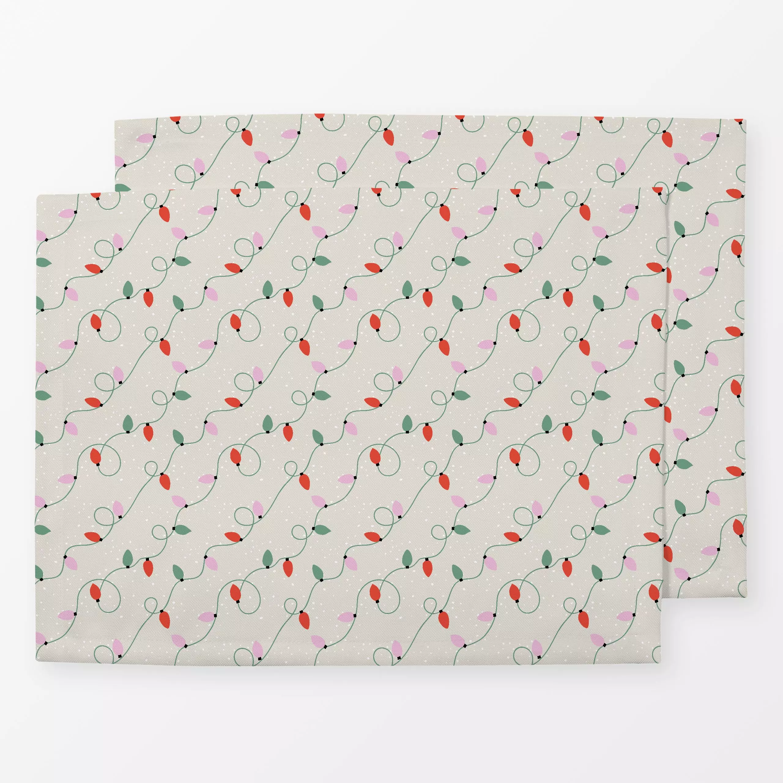 Tischset Weihnachten Lichterkette bunt - Weihnachten, Symbole & Muster - von „Carolin Vonhoff"; Muster, rosa, Weihnachten, m...
