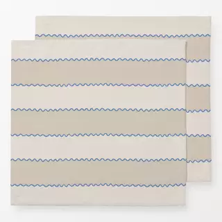 Servietten Wellen Streifen beige blau