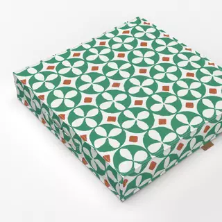 Bodenkissen Fliesen Muster Grün Weiß