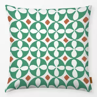 Kissen Fliesen Muster Grün Weiß