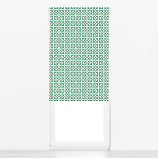 Raffrollo Fliesen Muster Grün Weiß