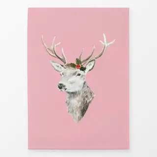Geschirrtücher Aquarell Hirschkopf pink