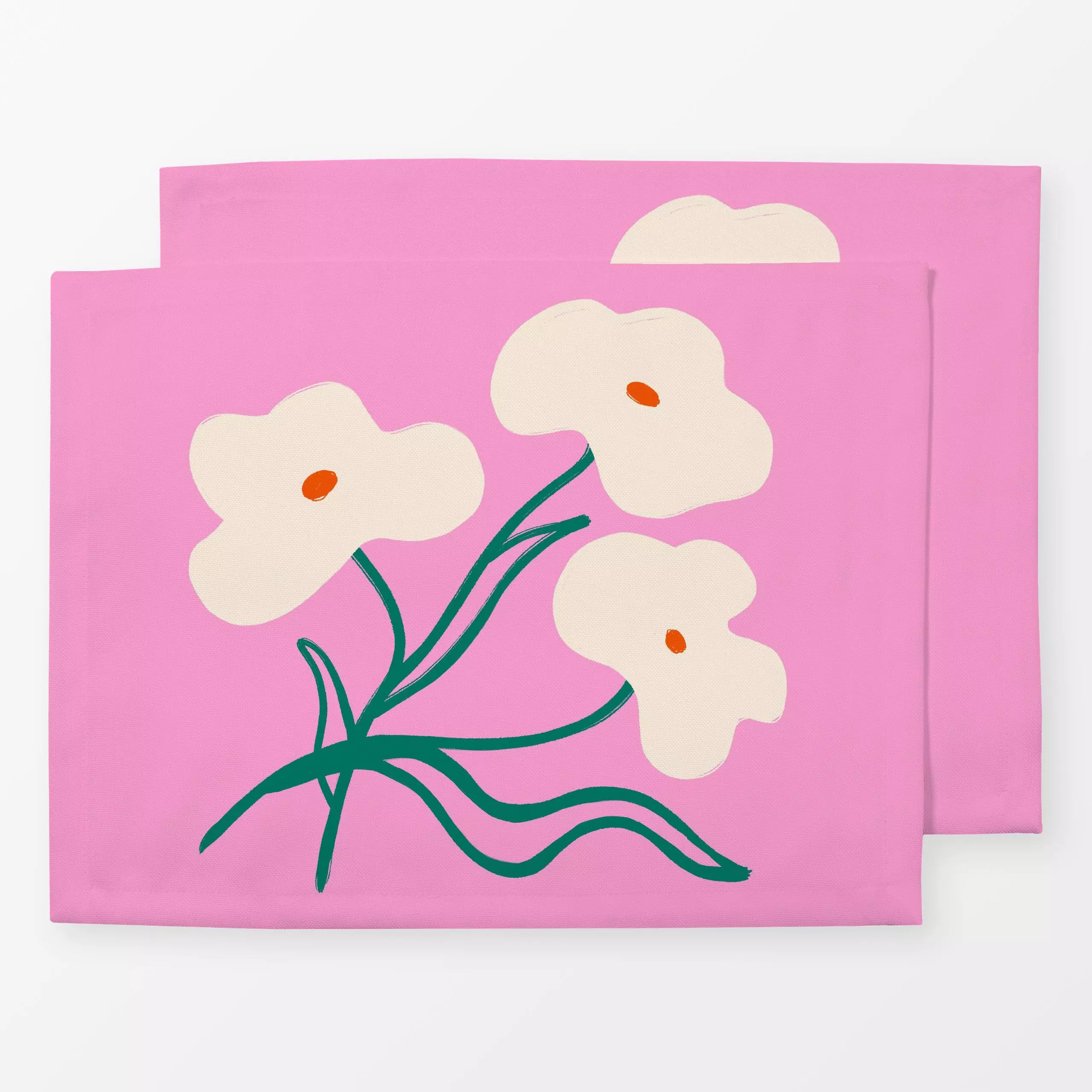 Tischset Flower Bouquet Pink - Blumen & Florales, Herbst, Retro & Vintage - von „Janna Schipper"; Blumen, Retro, Blüten, Wil...