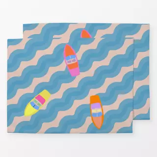 Tischset Bunte Motorboote Im Meer