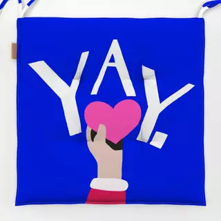 Sitzkissen Frauen und YAY blau